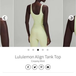 Lululemon align tank size 6 creamy mint